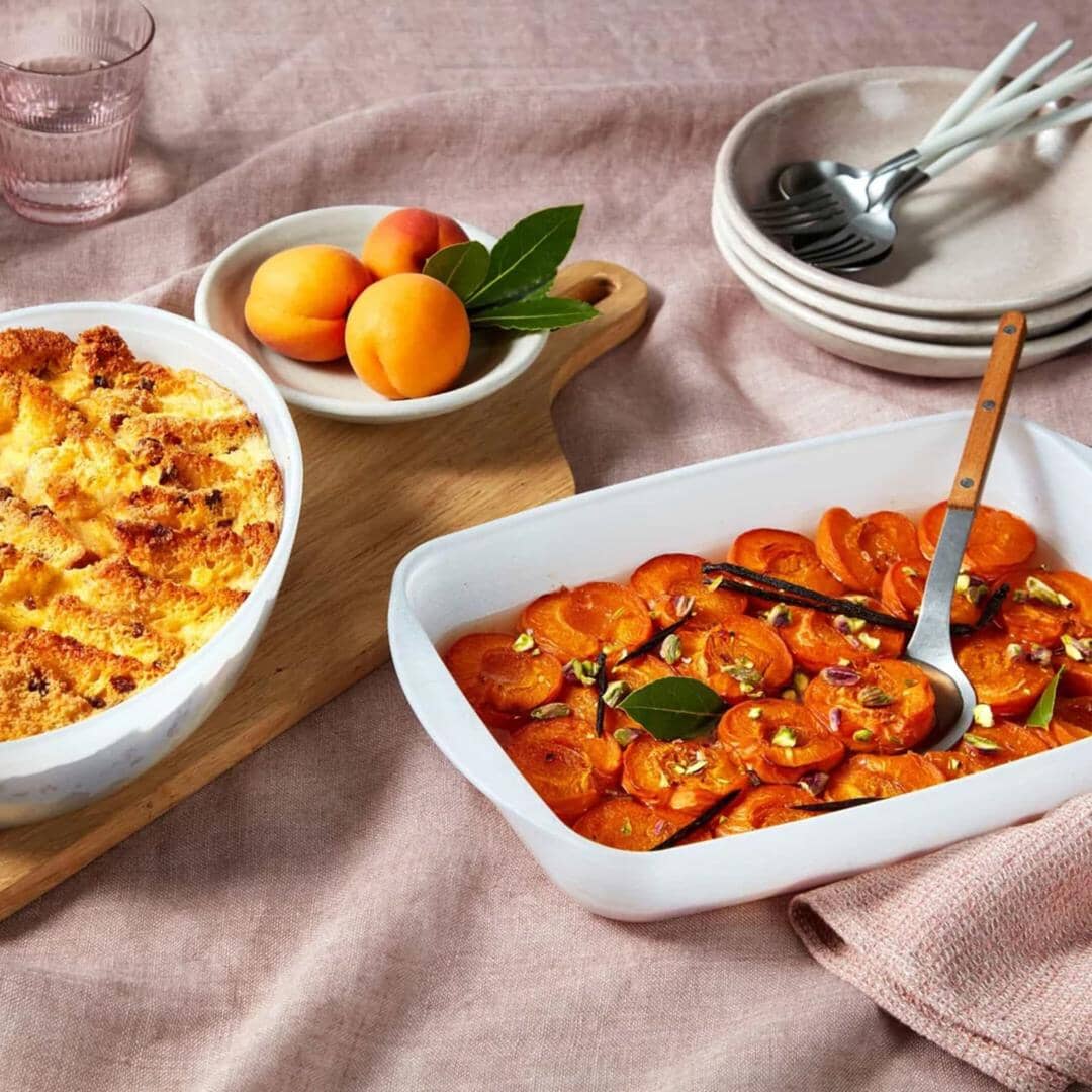 Essteele Glass Ceramic Non Stick Ovenware 3.2l Large Rectangle Dish Oven to Tabletop The Cooks Kitchen 