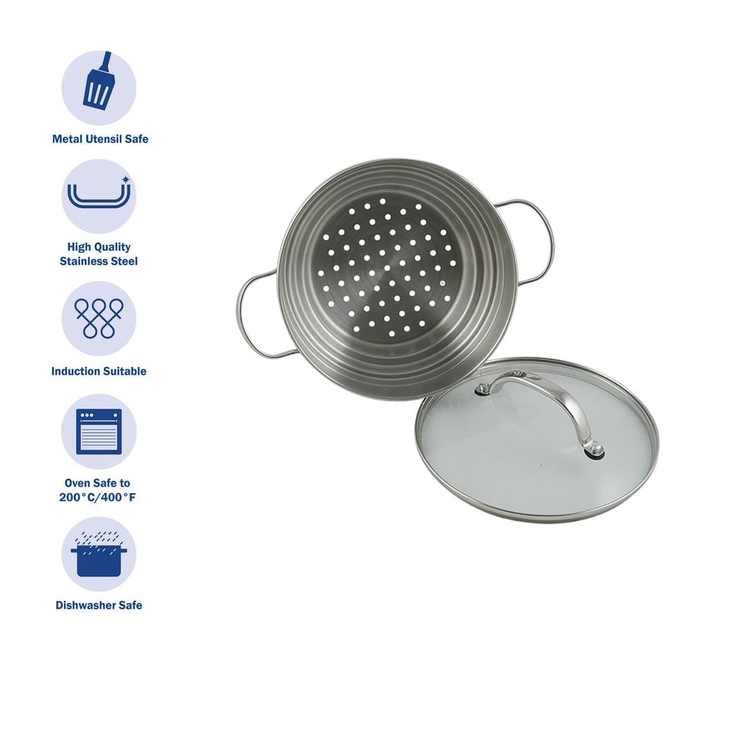 Raco Cuisine 16/18/20cm Universal Steamer With Lid Double Boilers & Steamer Insert The Cooks Kitchen Mandurah 