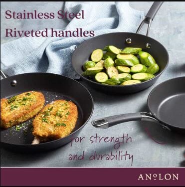 Anolon Endurance+ 20/26cm Open French Skillet Twin Pack Saucepans The Cooks Kitchen 