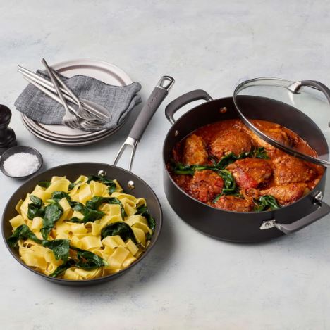 Anolon Endurance+ Nonstick Induction Open French Skillet 26cm And Covered Sautéuse 28cm/4.7l