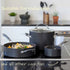 Anolon Endurance+ 3pc Set - !8cm Saucepan, 28cm Covered Sautese, 24cm Skillet