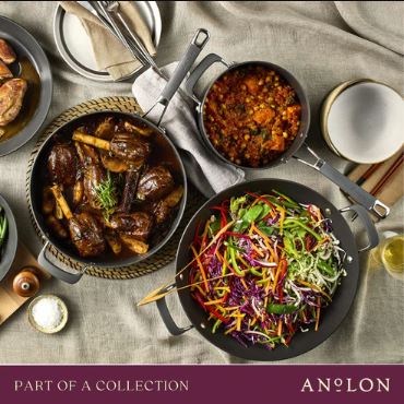 Anolon Endurance+ Nonstick Induction French Skillet 26cm And Covered Casserole 26cm/5.2l
