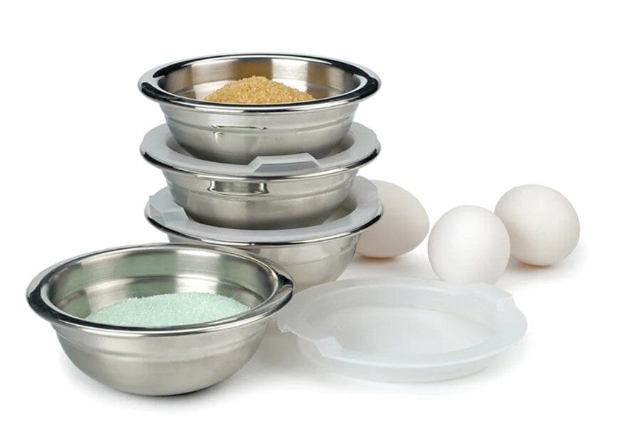 Rsvp Endurance Stainless Steel Prep Bowls With Lids Set 4 240ml Measuring Bowls & Jugs The Cooks Kitchen 