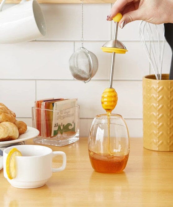 Rsvp Glass Honey Jar With Silicone Dipper Glassware Storage The Cooks Kitchen 