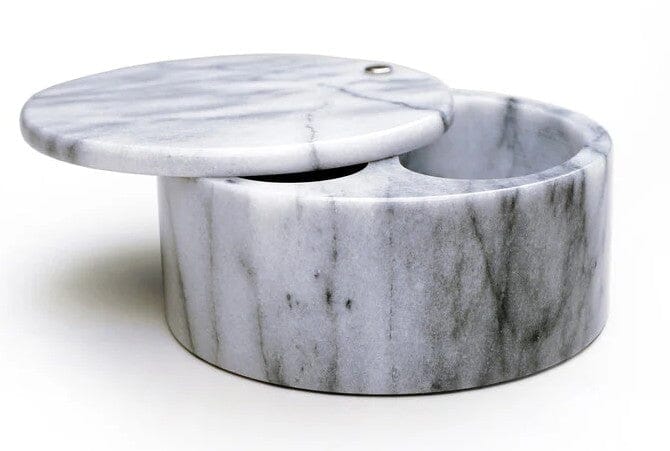 Rsvp Marble Swivel Top Salt Box 13 X 6cm - White Herb & Spice Storage The Cooks Kitchen 