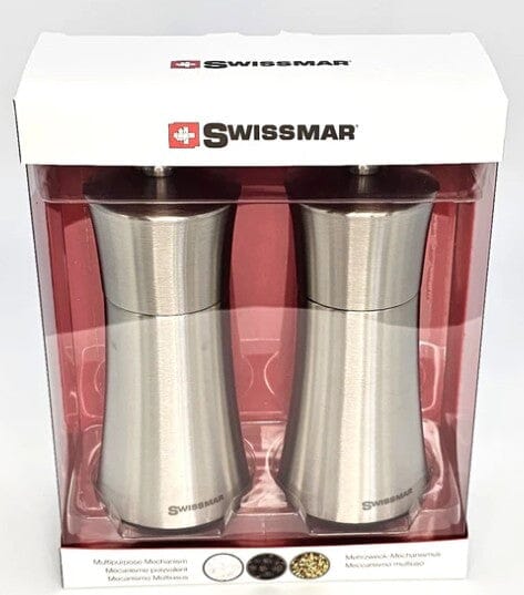 Swissmar Torre Salt And Pepper Mill Set - Stainless Steel 15cm Salt & Pepper Grinders & Mills The Cooks Kitchen 