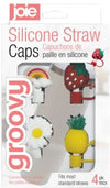 Joie Groovy Silicone Straw Caps - 4pk
