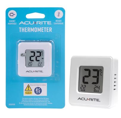 Acurite White Digital Indoor Thermometer With Compact Display  