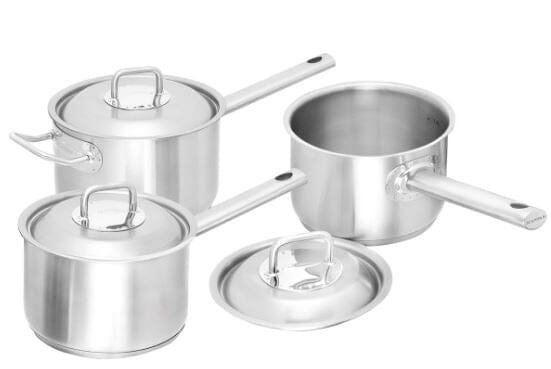 Scanpan Commercial 3pc Saucepan Set - 16cm/18cm/20cm Stainless Steel Cookware Sets The Cooks Kitchen 