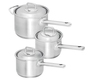 Scanpan Commercial 3pc Saucepan Set - 16cm/18cm/20cm