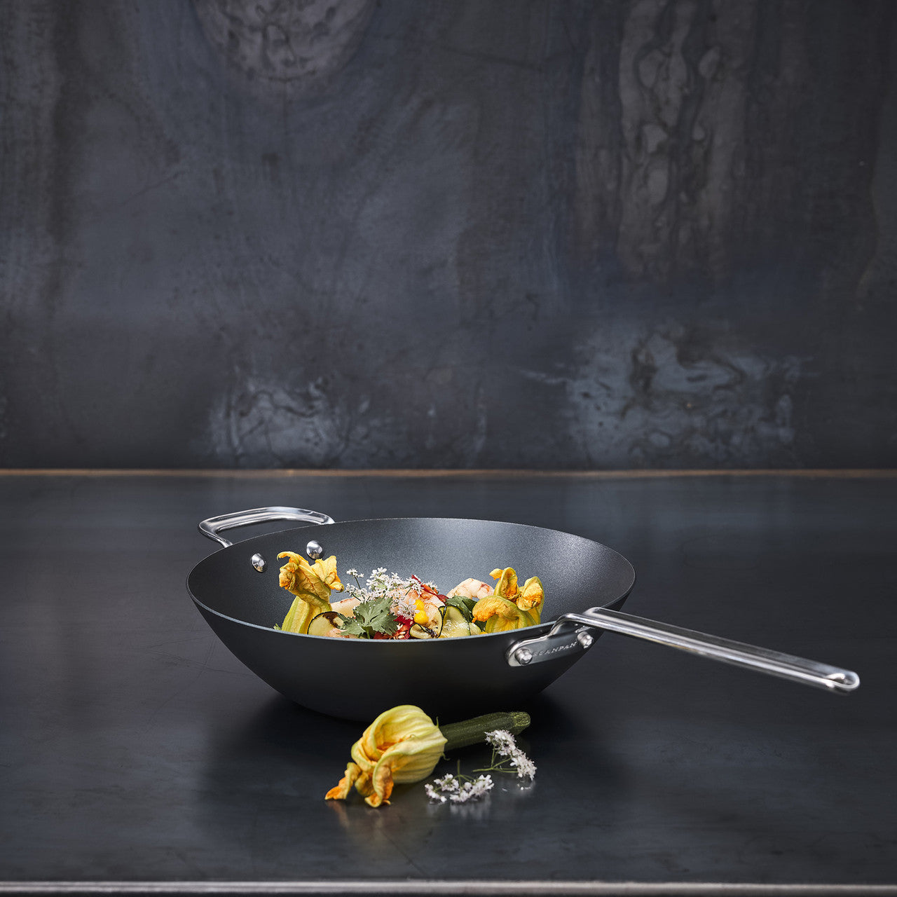 Scanpan Black Iron Carbon Steel Wok 30cm