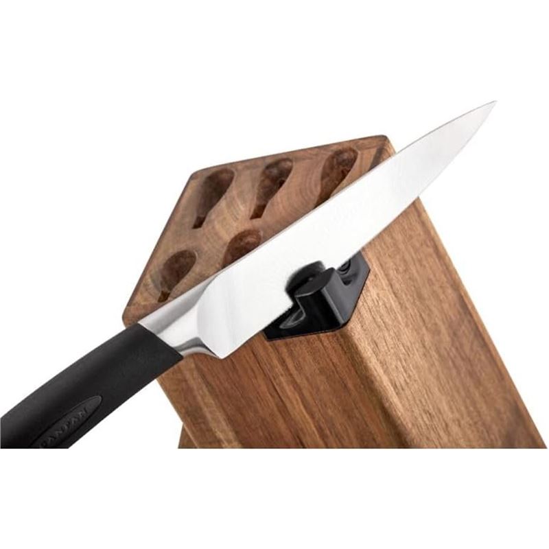 Scanpan Sax 6pc Acacia Block Knife Set - With Sharpener
