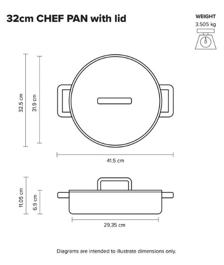 Scanpan Elektra Chef Pan 32cm