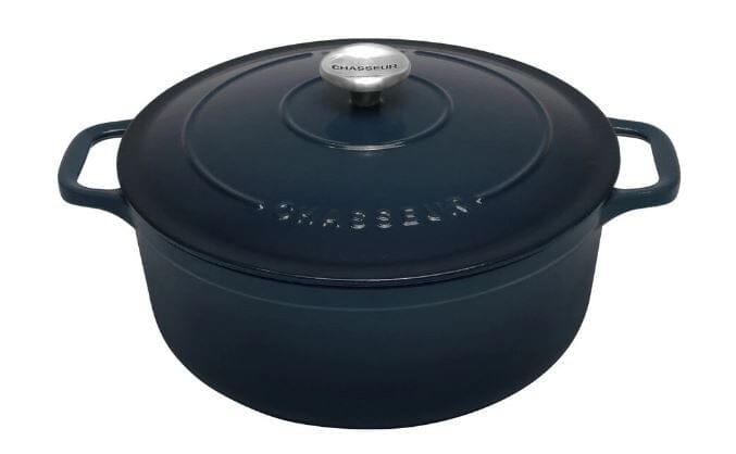 Chasseur French Oven 28cm/6.1l Licorice Blue Cast Iron Casseroles The Cooks Kitchen Mandurah 