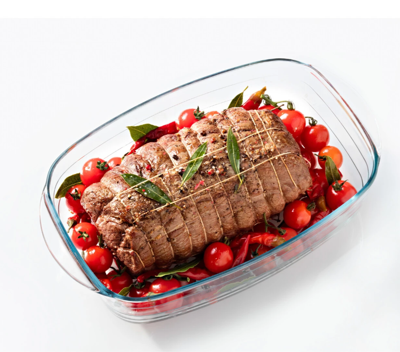 O'cuisine Glass Rectangular Casserole With Lid 37 X 22cm - 6.5l