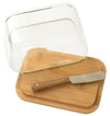 Pebbly - Glass Butter Dish & Spreader - 2pc Set