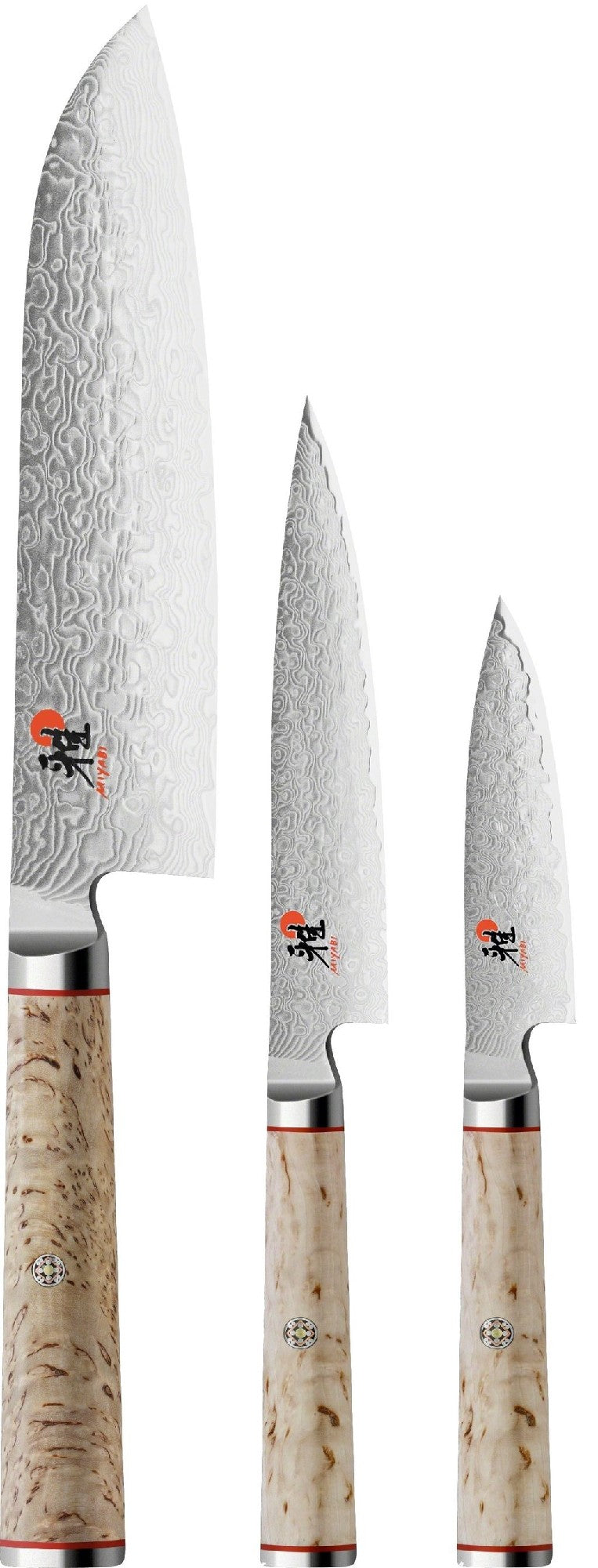 Miyabi 5000mcd Birchwood Santoku, Shotoh & Gyutoh Knife Set 3 Piece