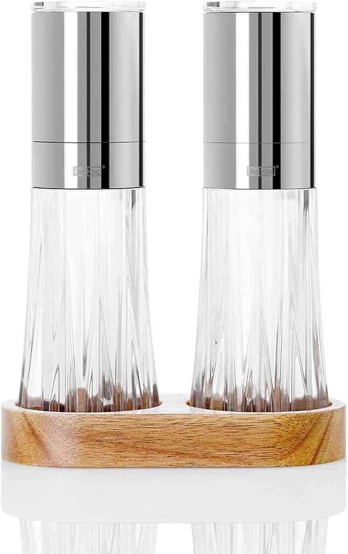Adhoc Crystal Menage Salt & Pepper Set 17cm Salt & Pepper Grinders & Mills The Cooks Kitchen 