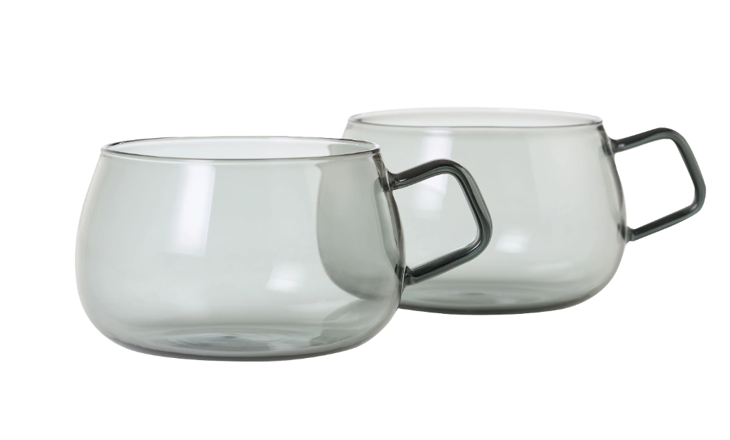 Adhoc Set Of 2 Yuna Glass Tea Cup 400ml 