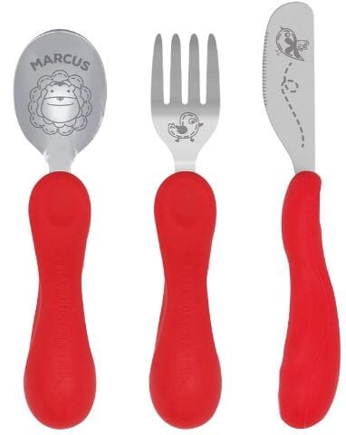 Easy Grip 3pc Cutlery Set - Red - Marcus Children's Sets The Cooks Kitchen 