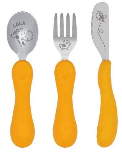 Easy Grip 3pc Cutlery Set - Yellow - Lola Children's Sets The Cooks Kitchen 