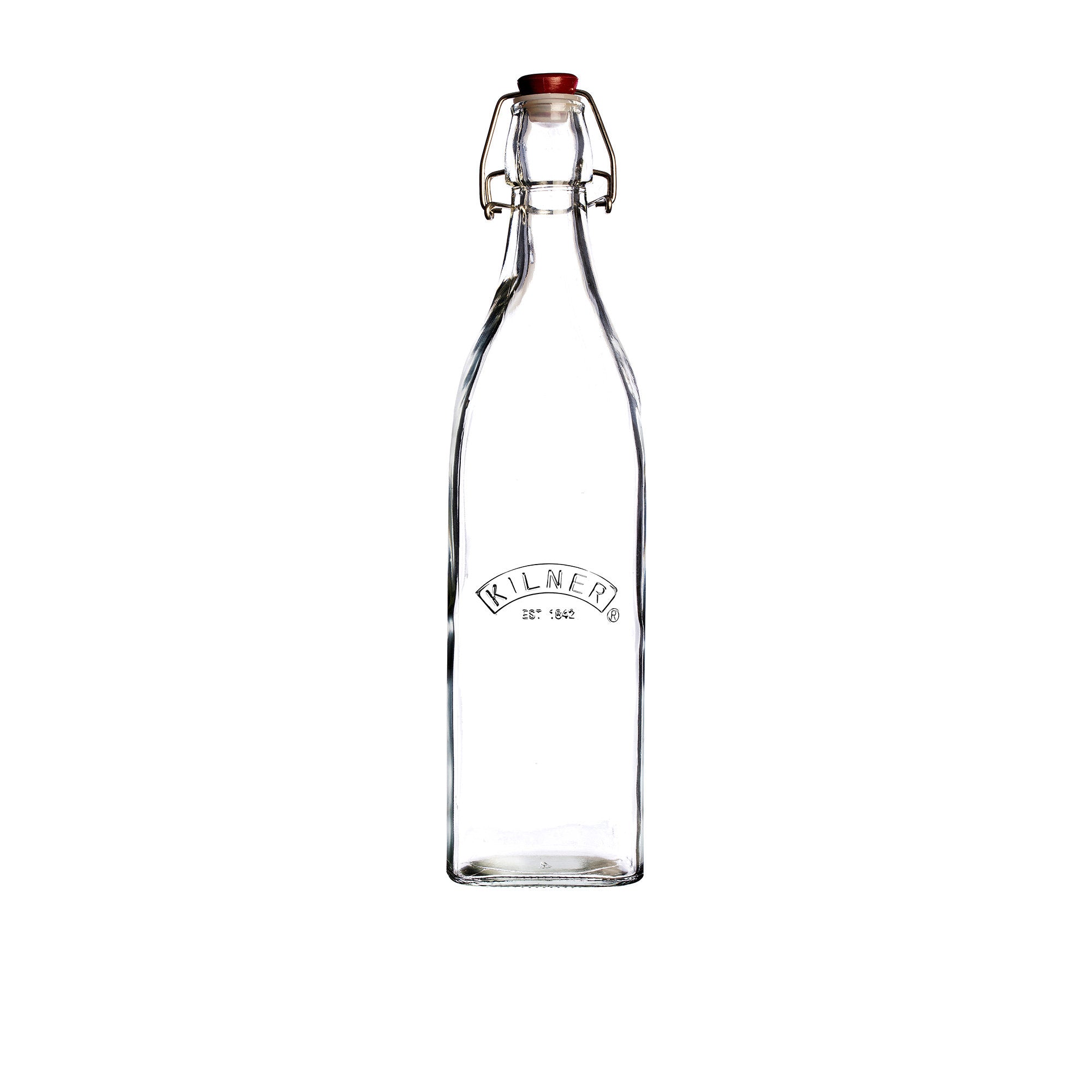 Kilner Square Flip Top Glass Bottle 1l