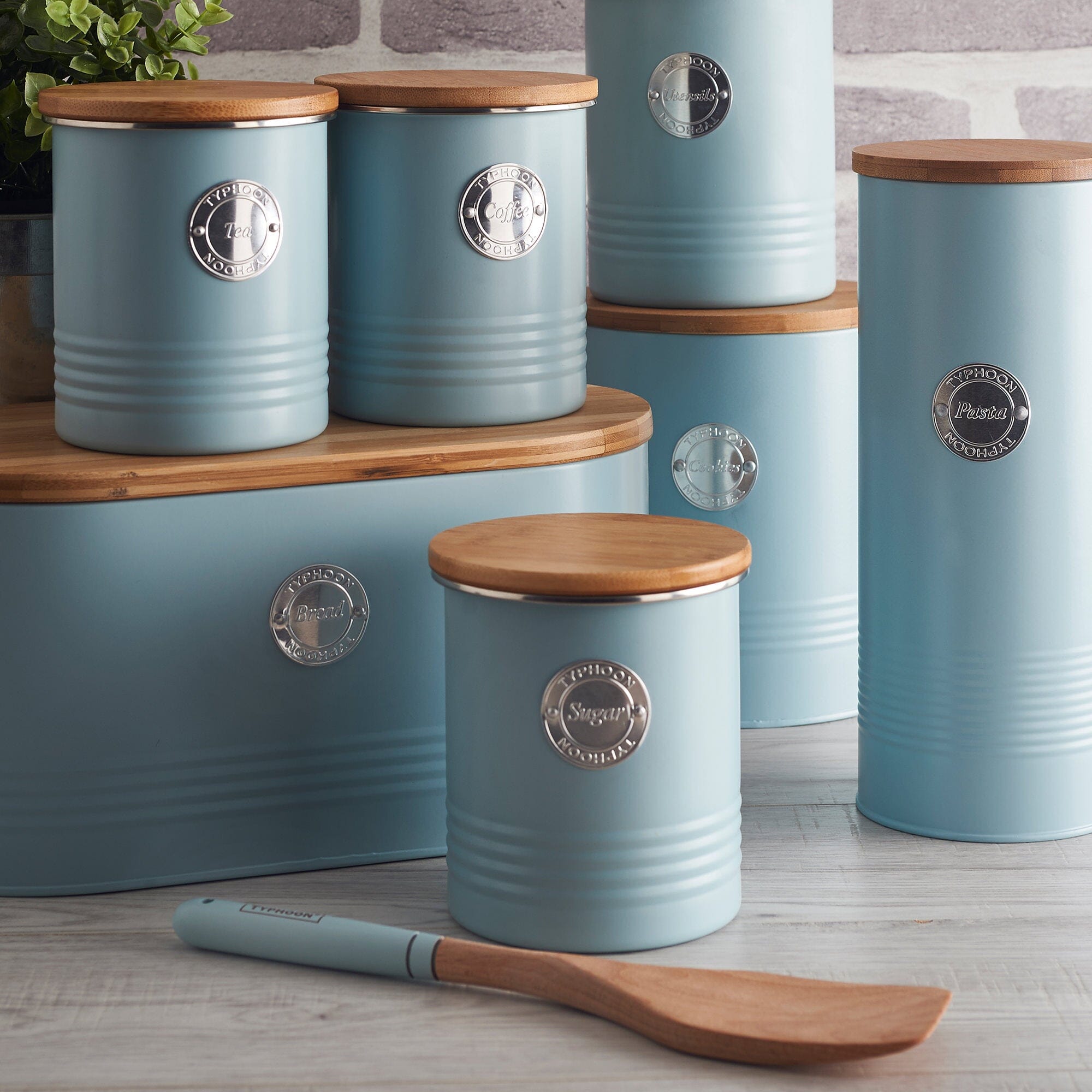 Typhoon Living Tea Canister 1l Blue Sugar, Coffee & Tea The Cooks Kitchen 