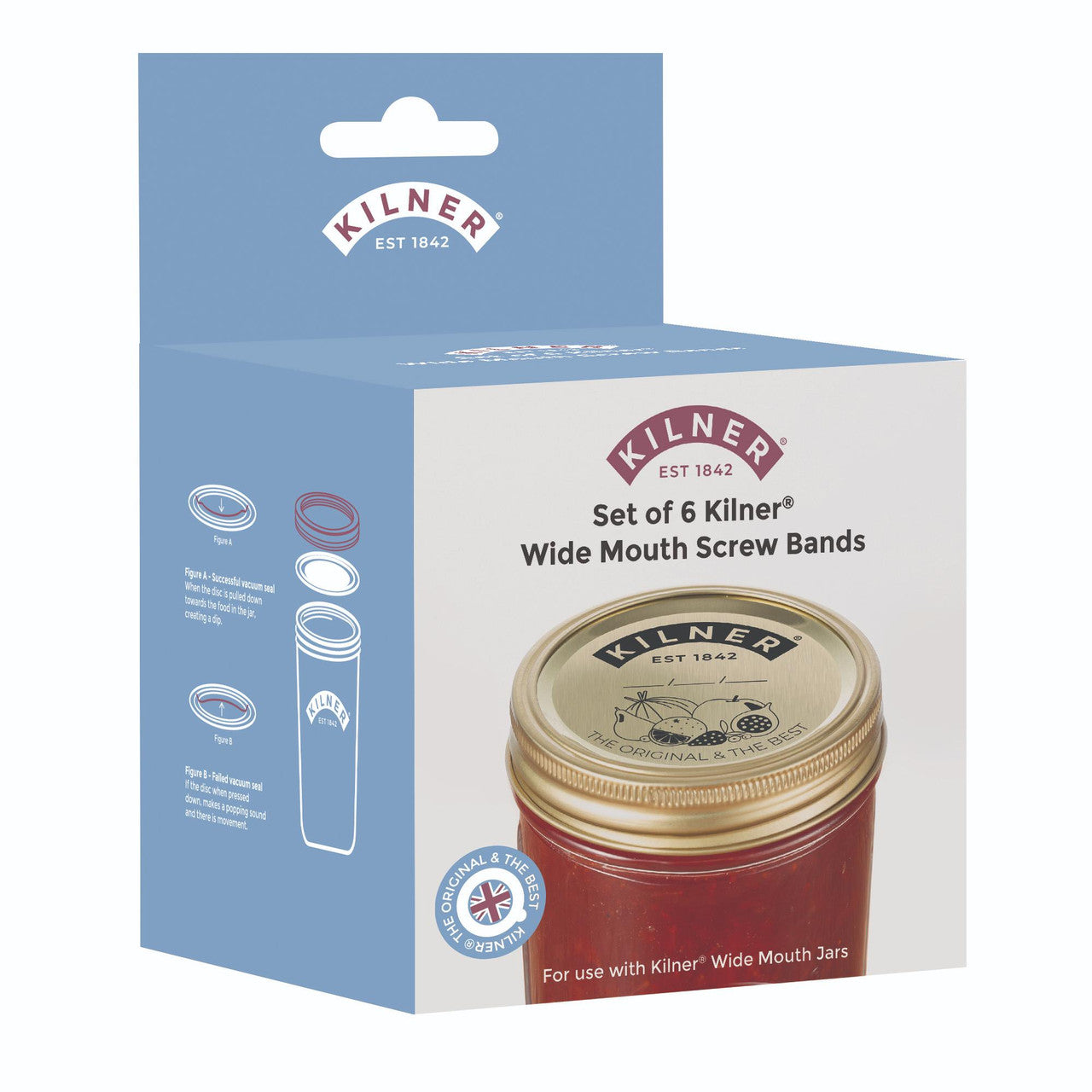 Kilner Wide Mouth Jar Screw Bands Pack/6