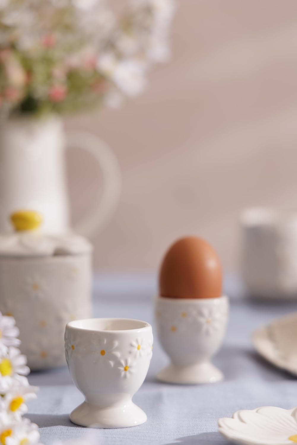Price & Kensington Daisy Egg Cup Holder Set Of 2 Ceramic Hand Painted 