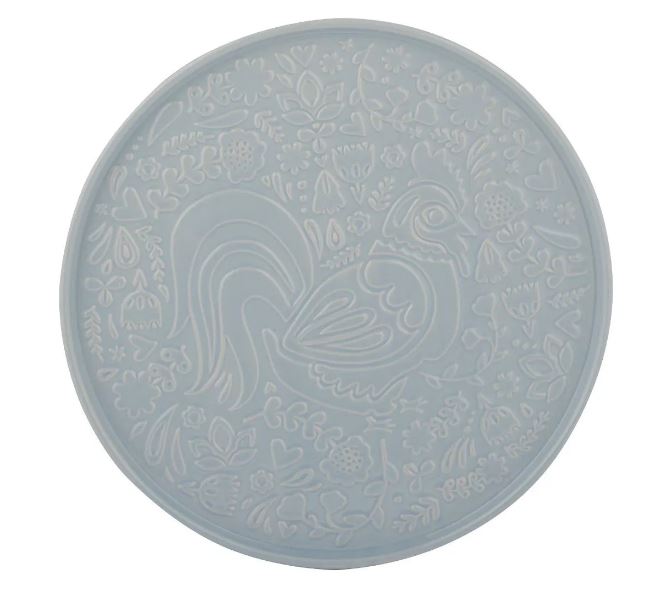 Mason Cash Home To Roost Round Platter 30cm - Smoky Blue