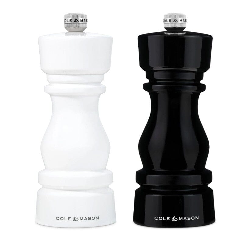 Cole & Mason London Salt & Pepper Mills - Black And White Gloss Salt & Pepper Grinders & Mills The Cooks Kitchen 