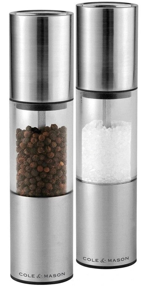 Cole & Mason Oslo Stainless Steel Salt & Pepper Gift Set Spice Grinders & Storage The Cooks Kitchen 