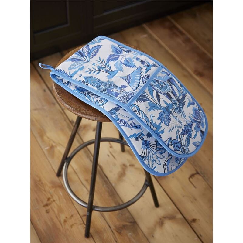 India Blue Double Oven Glove 88x18cm Aprons, Mitts & Gloves The Cooks Kitchen 