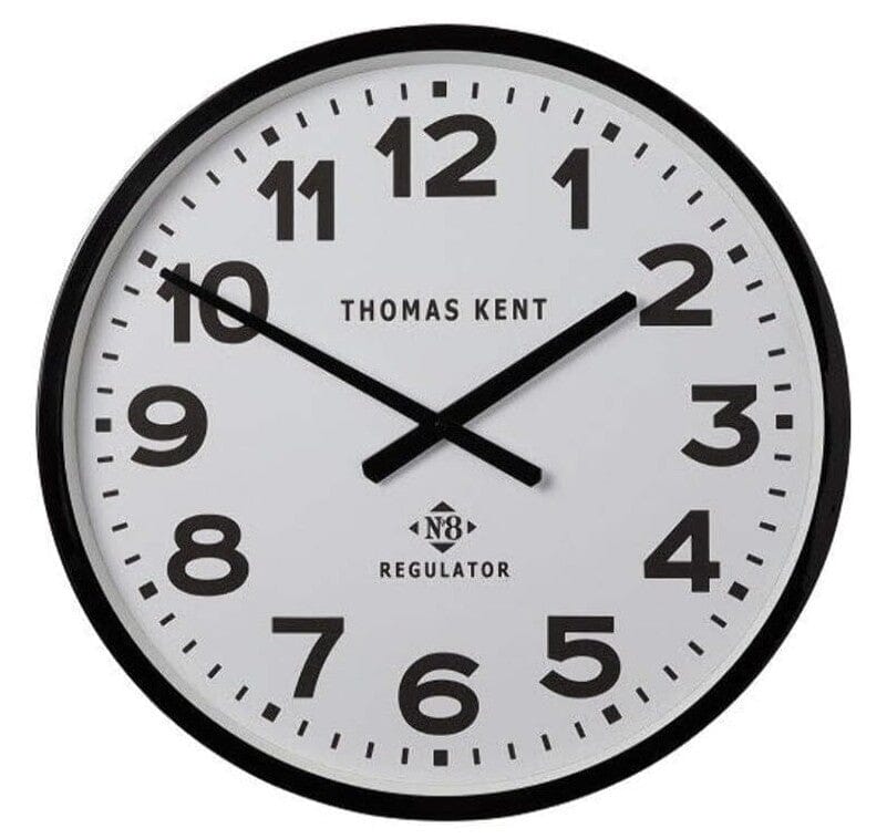 Thomas Kent Regulator No.8 Wall Clock - Black & White 30cm Clocks The Cooks Kitchen 