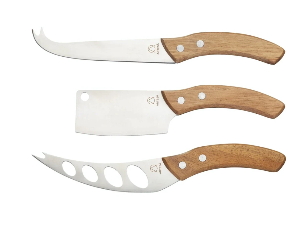 Artesa 3 Piece Cheese Knife Set Wooden Handle