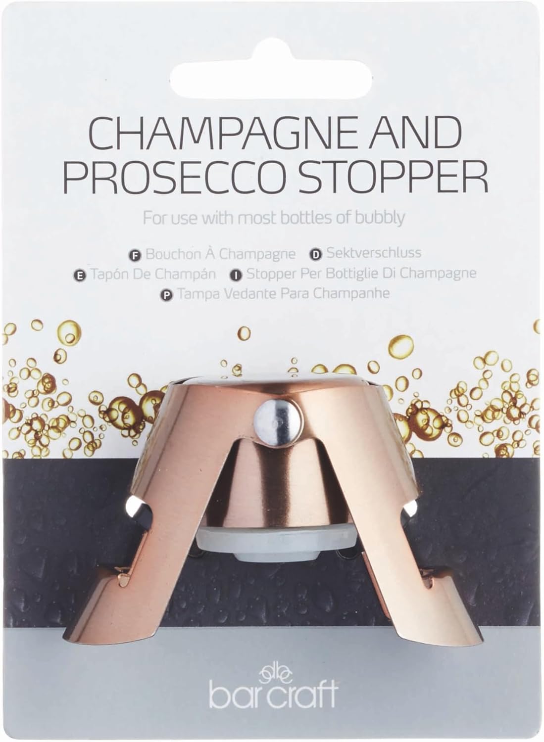 Barcraft Champagne And Sparkling Wine Bottle Stopper - Copper