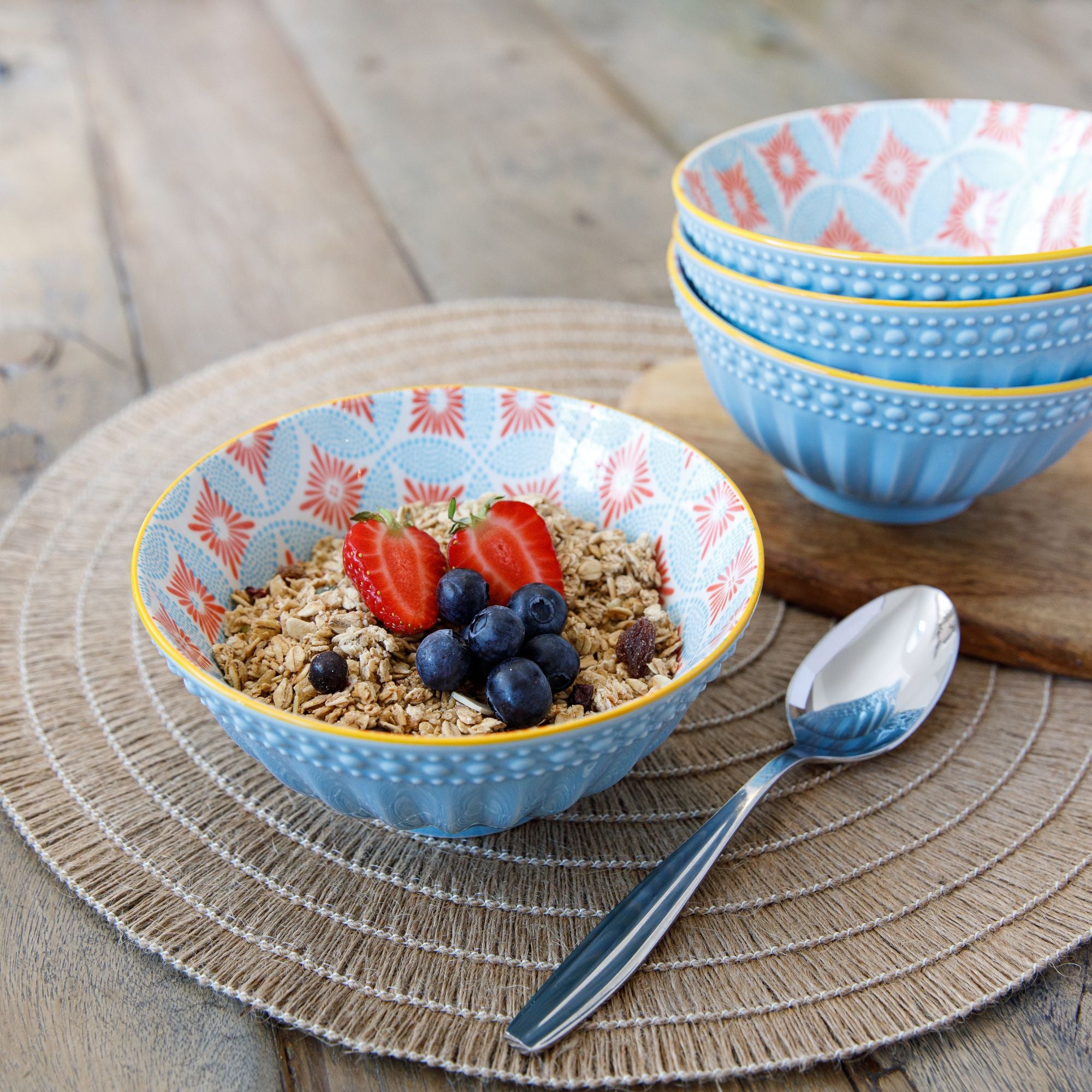 Mikasa Does It All Bowl - Blue Mosaic 15.7cm