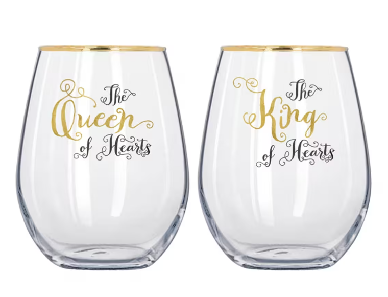 Alice In Wonderland Set Of 2 Clear Glass Tumblers, 350 Ml