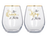 Alice In Wonderland Set Of 2 Clear Glass Tumblers, 350 Ml