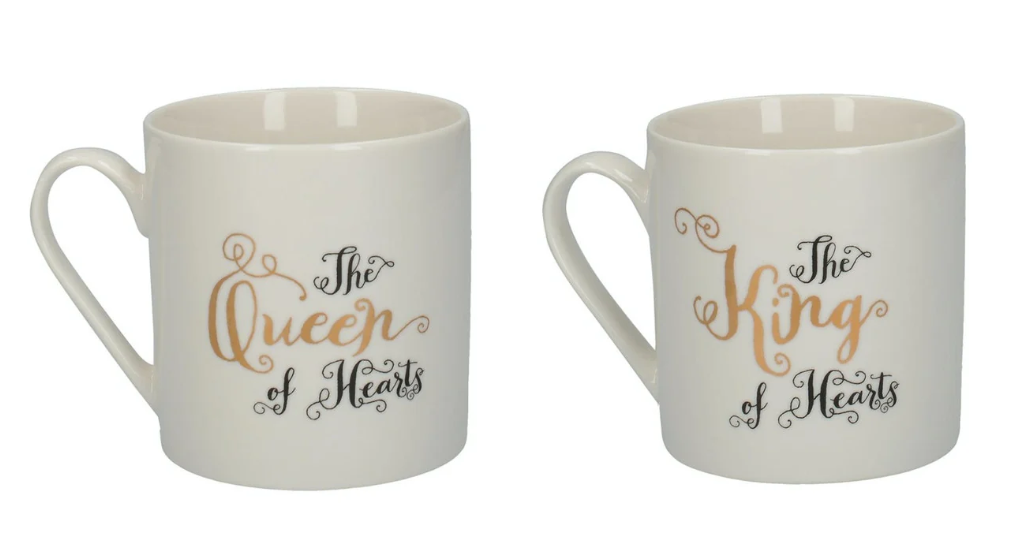 Victoria & Albert Alice In Wonderland Set Of 2 Mugs, His & Hers, 350ml, Gift Boxed