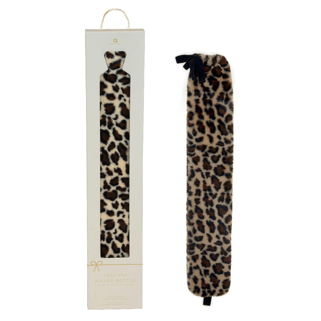Aroma Home Long Hot Water Bottle Leopard Print 12x2.5x76.5cm