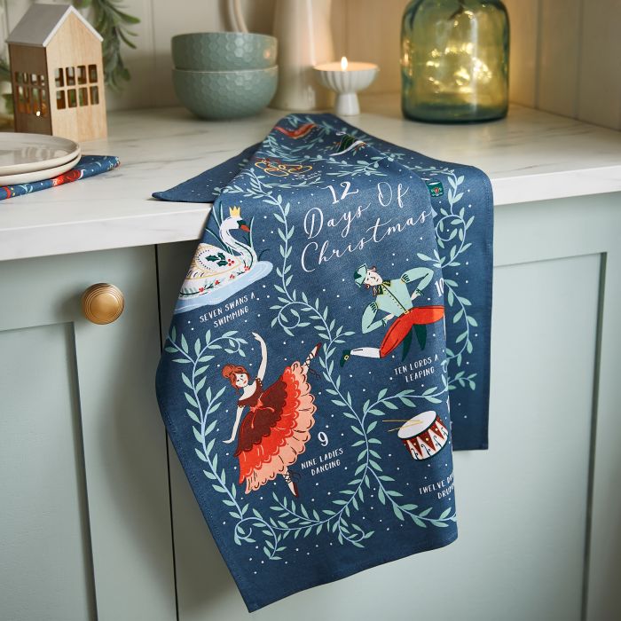 Ulster Weavers 12 Days Of Christmas Cotton Tea Towel 74x48x0.2cm