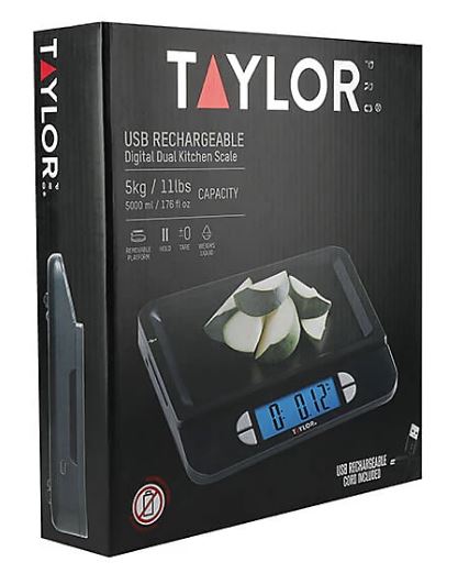Taylor Digital Usb Rechargeable Kitchen Scale 5kg