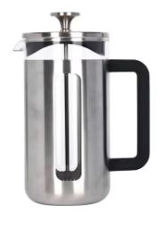 Pisa Glass Cafetiere With Stainless Steel Frame - Chrome - 8 Cup/1l