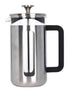 Pisa Glass Cafetiere With Stainless Steel Frame - Chrome - 8 Cup/1l