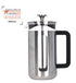 Pisa Glass Cafetiere With Stainless Steel Frame - Chrome - 8 Cup/1l