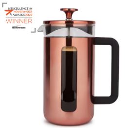 Pisa Glass Cafetiere With Stainless Steel Frame - Copper - 8 Cup/1 L