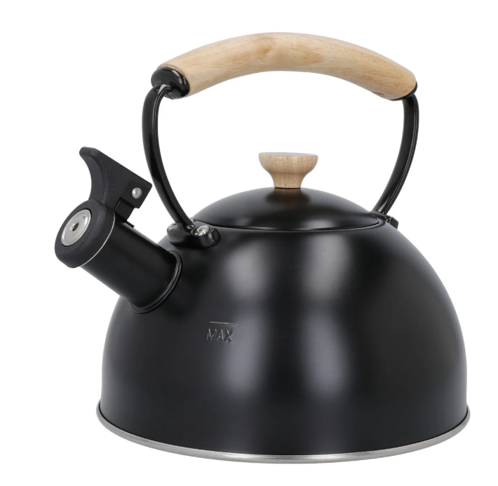 La Cafetiere Stovetop Whistling Tea Kettle With Beechwood Handle 1.6l Black