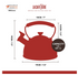 La Cafetiere Stovetop Whistling Tea Kettle With Beechwood Handle 1.6l Black