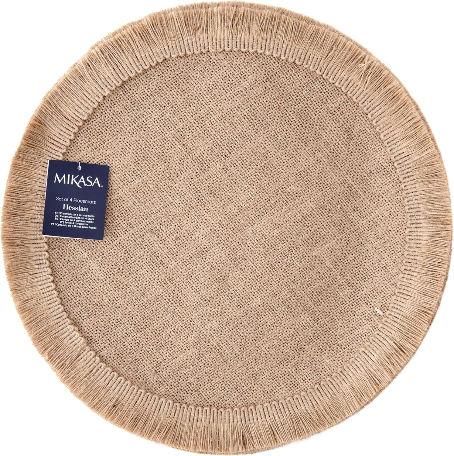 Mikasa Round Placemats Set Of 4 38cm - Hessian